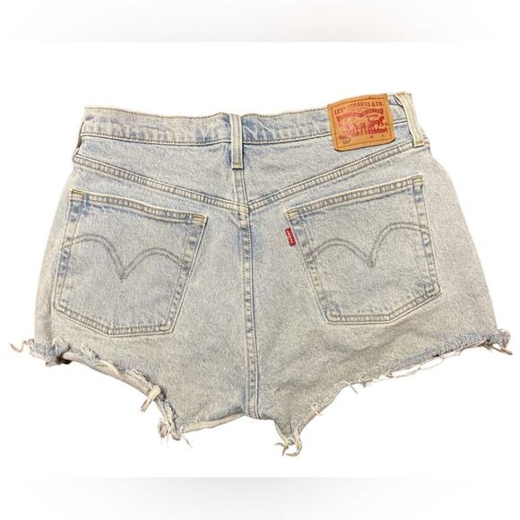 Levi’s 501 Distressed Denim Button Fly High Waist Shorts Women’s Size 30 - Picture 2 of 7